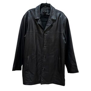 Vintage Y2K Target Genuine Black Leather Trench Coat